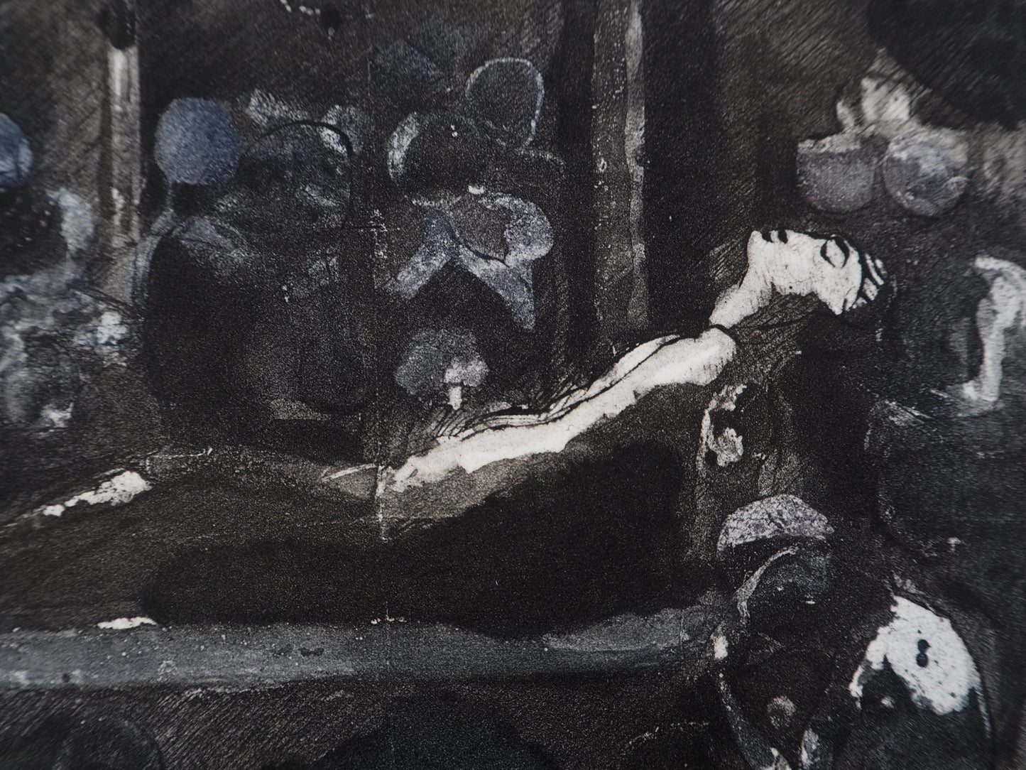 Auguste RODIN :  La mort du roi - Gravure