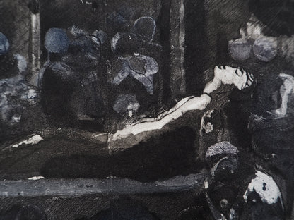 Auguste RODIN :  La mort du roi - Gravure