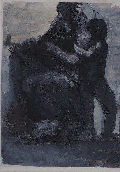 Auguste RODIN : Femme et ses enfants - Gravure