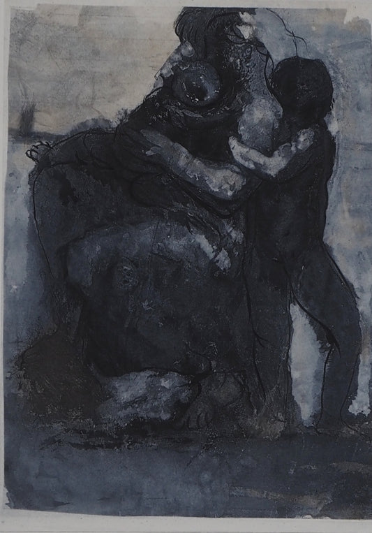 Auguste RODIN : Femme et ses enfants - Gravure