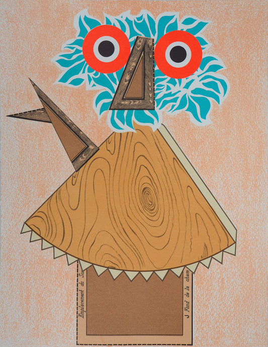 Enrico BAJ : Hibou - Lithographie originale