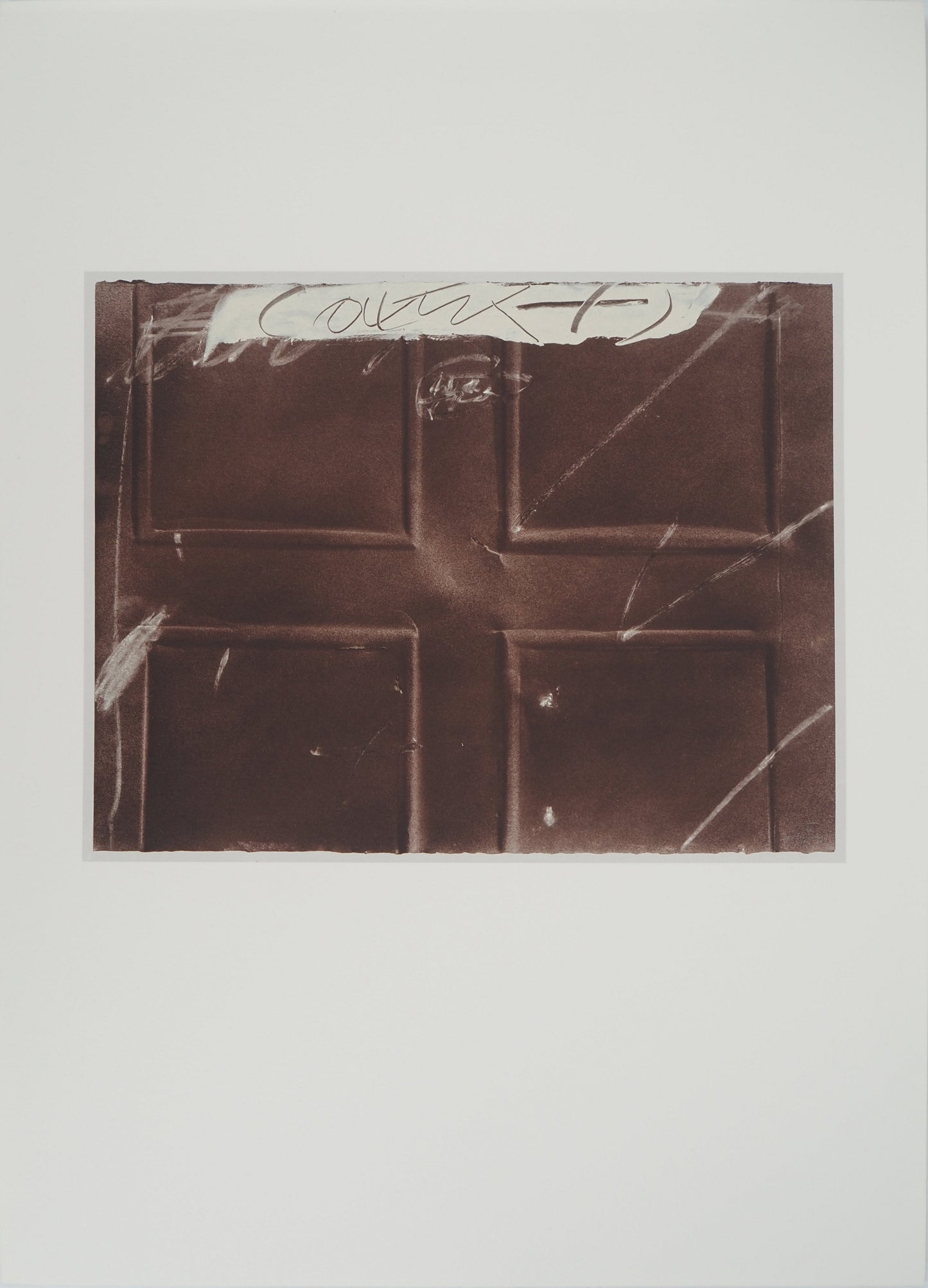 Antoni TAPIES : Gravure en croix - Lithographie signée