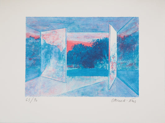 Pierre GARCIA FONS : Vue de la fenêtre - Lithographie originale signée