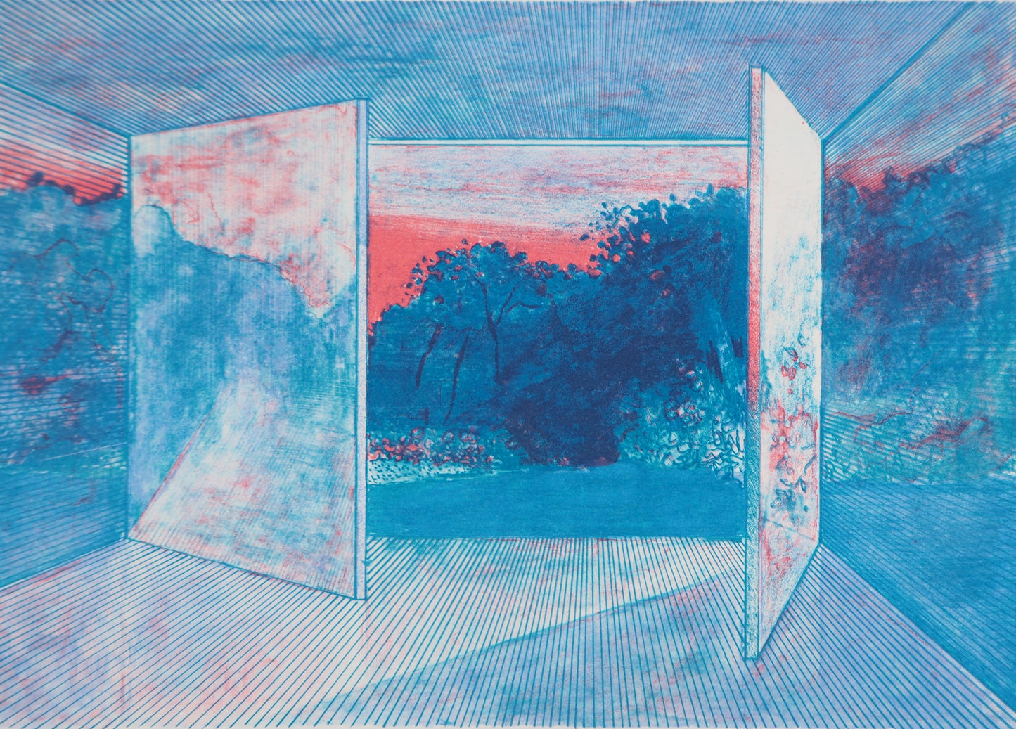 Pierre GARCIA FONS : Vue de la fenêtre - Lithographie originale signée
