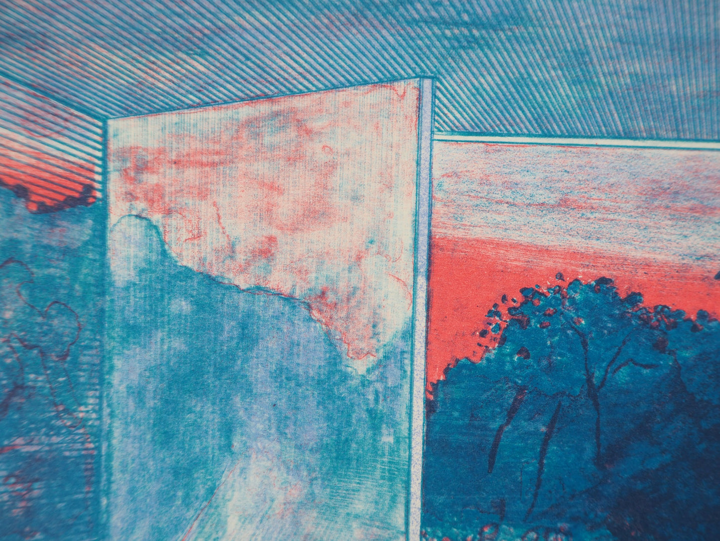 Pierre GARCIA FONS : Vue de la fenêtre - Lithographie originale signée