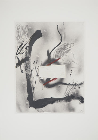 Antoni TAPIES : Composition brumeuse - Lithographie signée