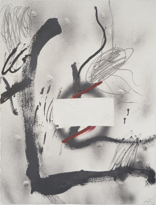 Antoni TAPIES : Composition brumeuse - Lithographie signée