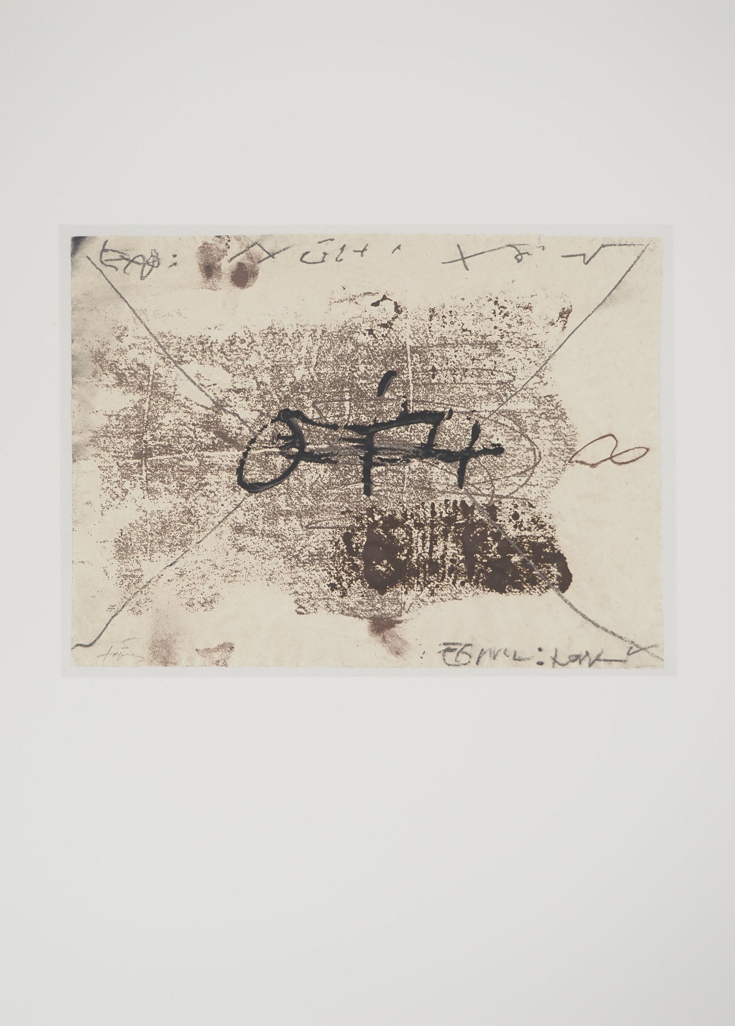 Antoni TAPIES : Ecriture calligraphique - Lithographie signée