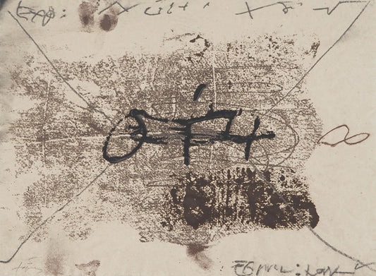 Antoni TAPIES : Ecriture calligraphique - Lithographie signée