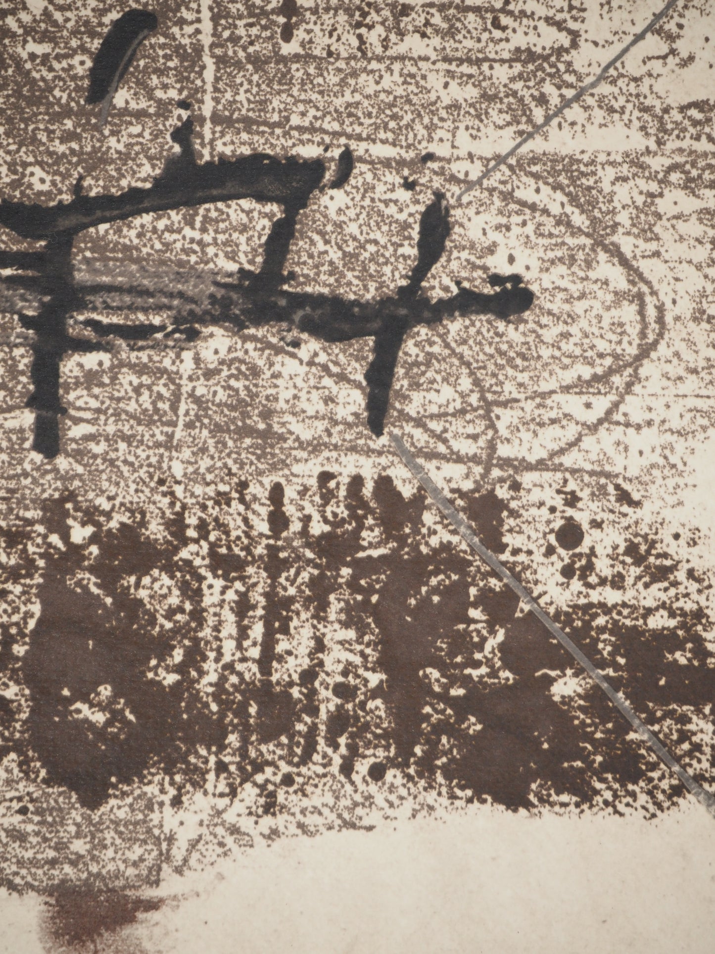 Antoni TAPIES : Ecriture calligraphique - Lithographie signée
