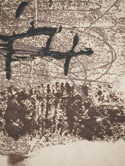Antoni TAPIES : Ecriture calligraphique - Lithographie signée