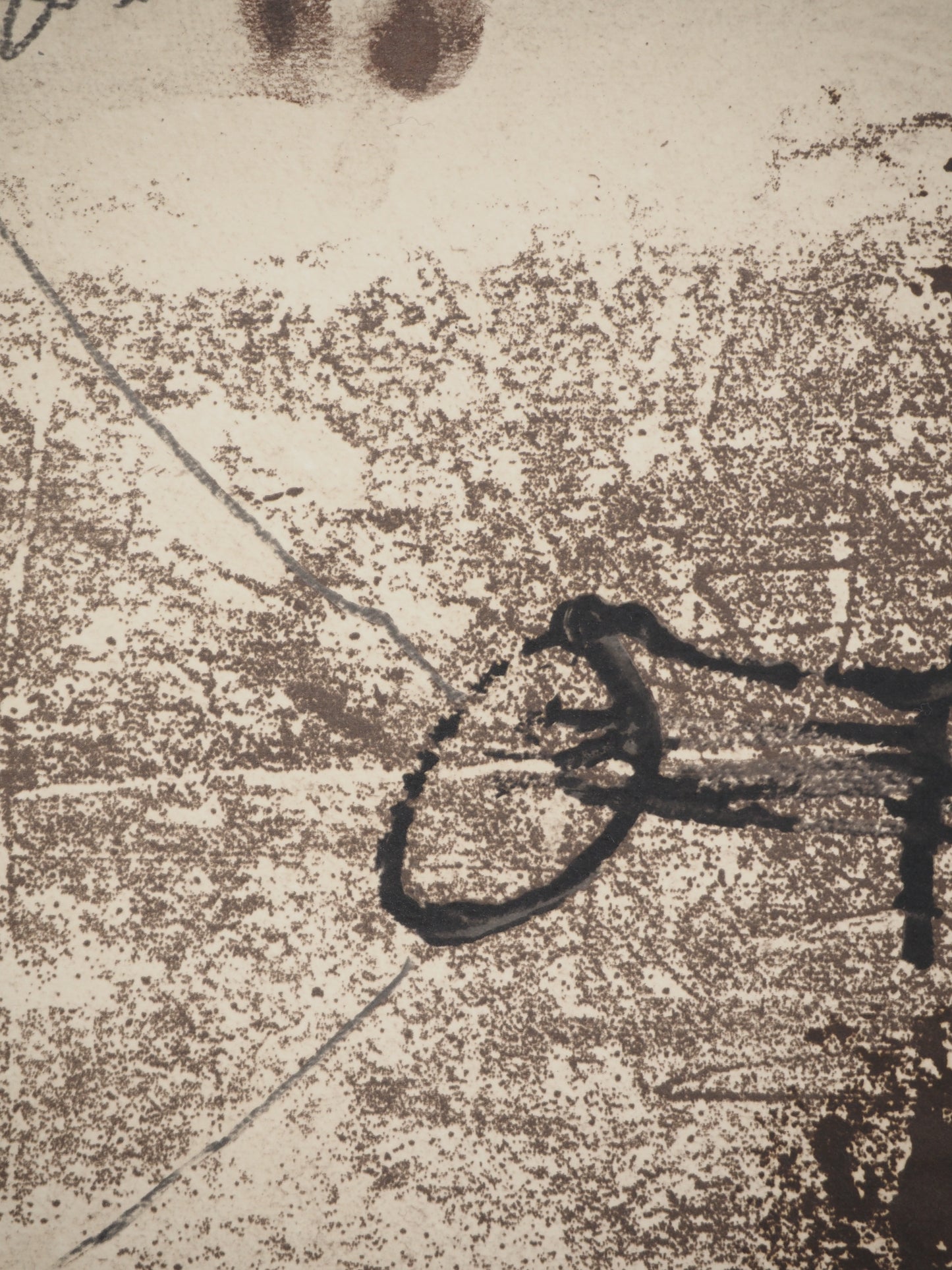 Antoni TAPIES : Ecriture calligraphique - Lithographie signée