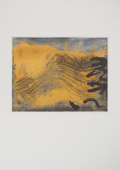 Antoni TAPIES : Courbes abstraites - Lithographie