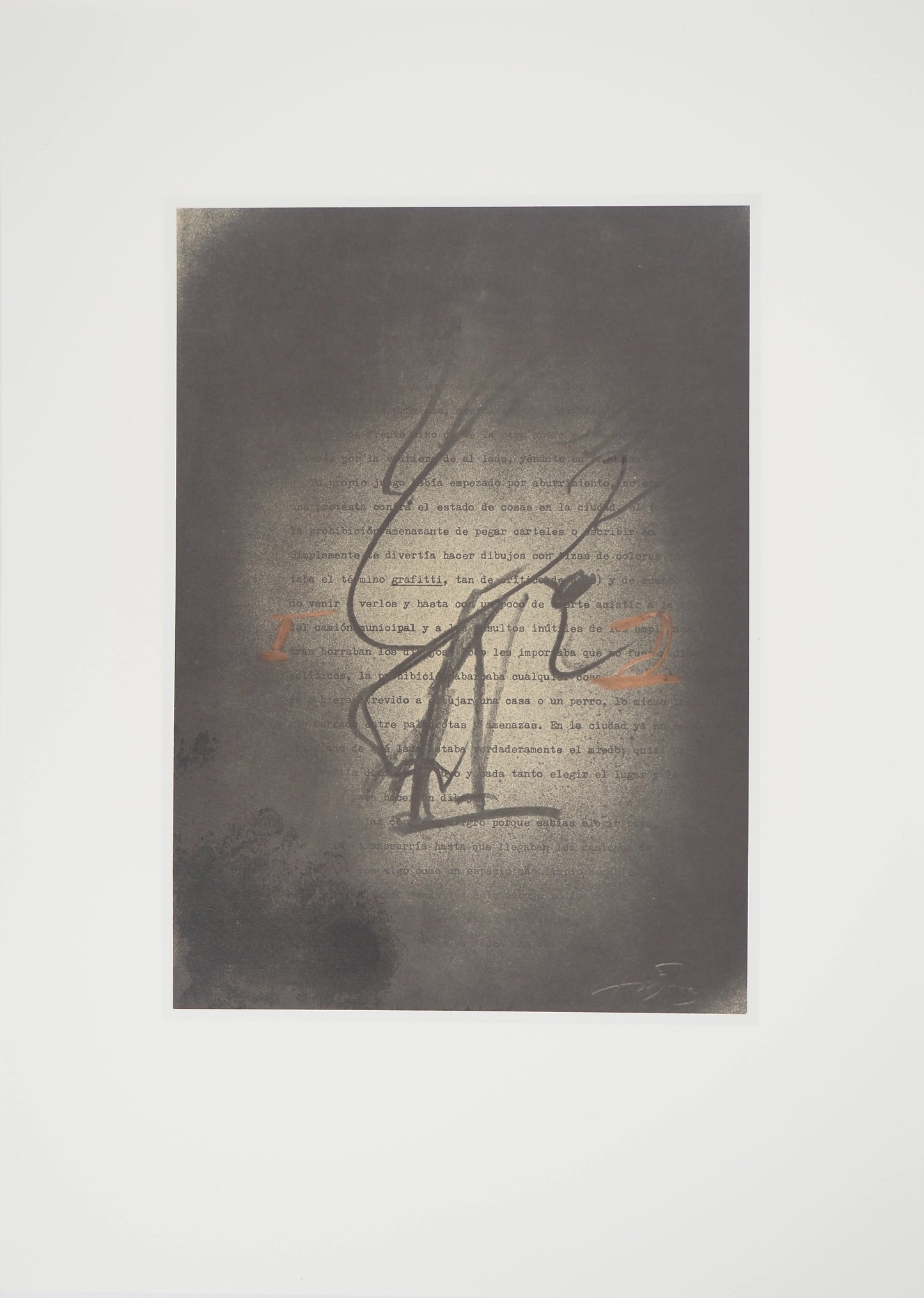 Antoni TAPIES : Graffiti - Lithographie signée