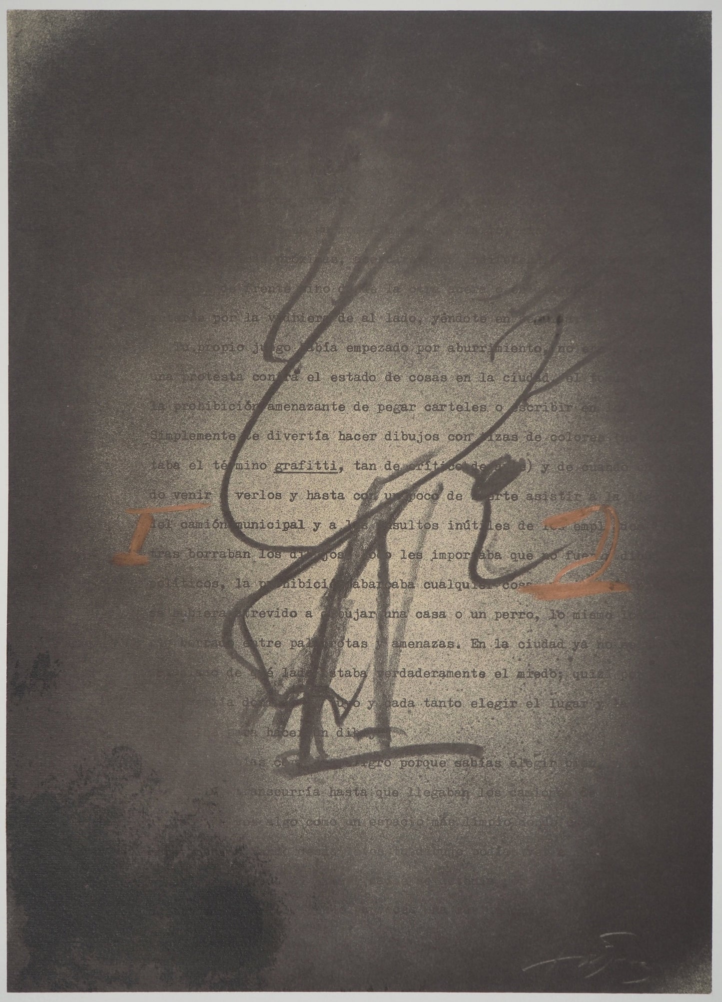 Antoni TAPIES : Graffiti - Lithographie signée