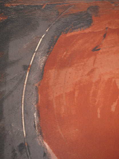 Antoni TAPIES : Composition au cercle rouge - Lithographie signée