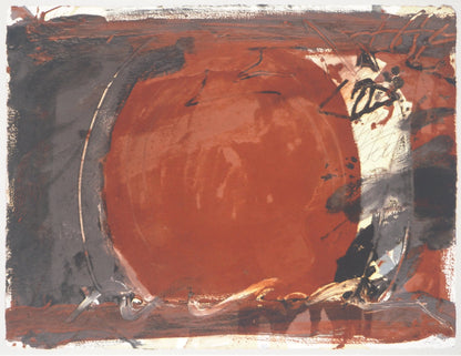 Antoni TAPIES : Composition au cercle rouge - Lithographie signée