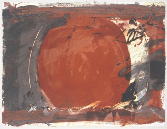 Antoni TAPIES : Composition au cercle rouge - Lithographie signée