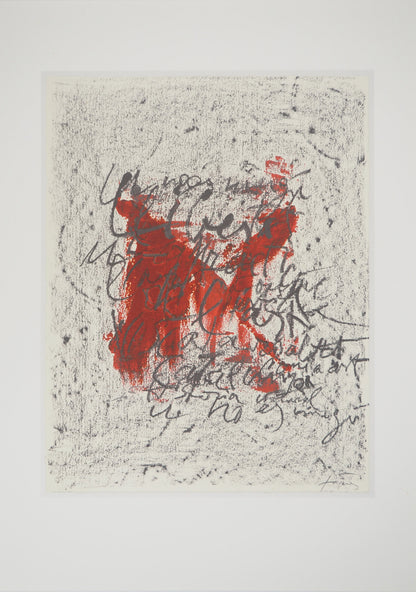 Antoni TAPIES : Calligraphie - Lithographie signée