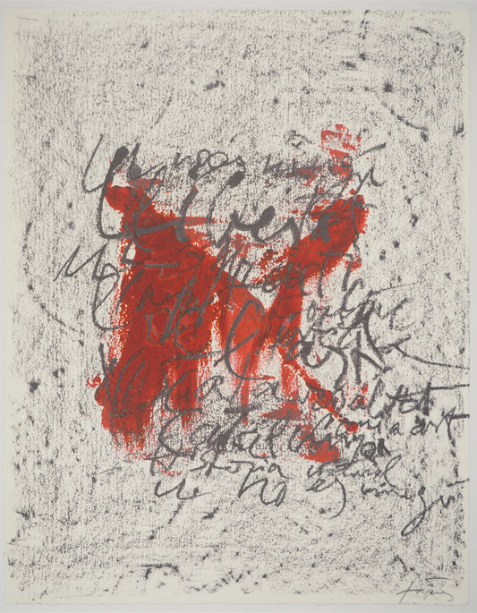 Antoni TAPIES : Calligraphie - Lithographie signée