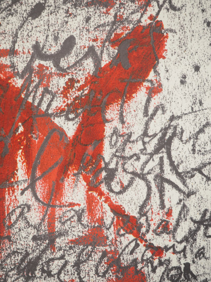 Antoni TAPIES : Calligraphie - Lithographie signée