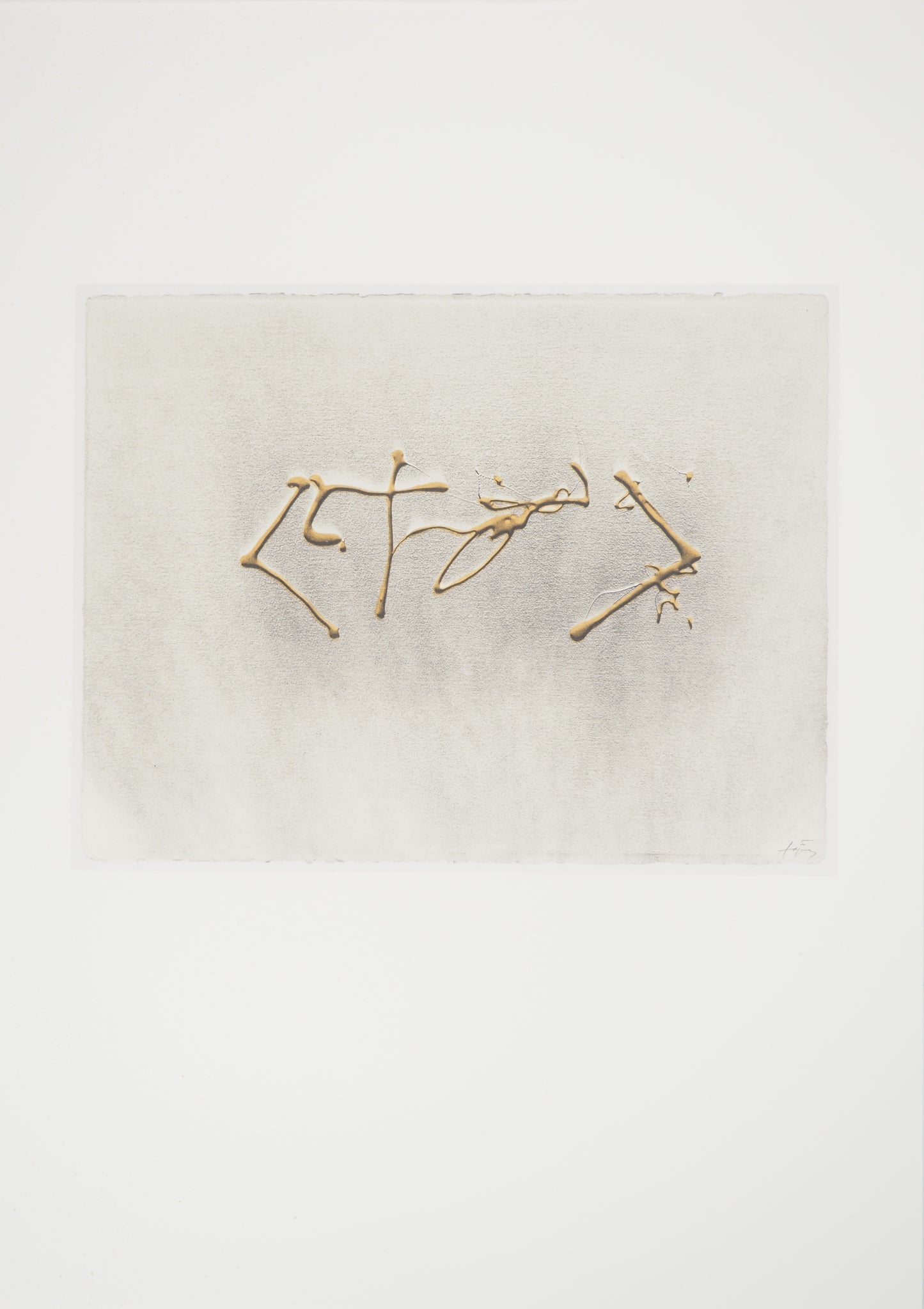 Antoni TAPIES : Ecriture en relief - Lithographie signée