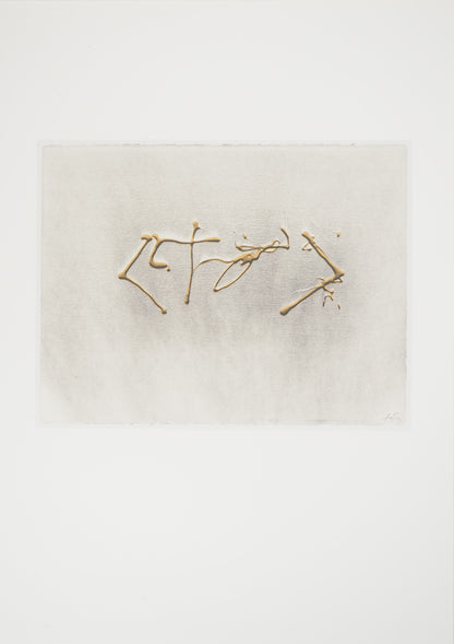 Antoni TAPIES : Ecriture en relief - Lithographie signée