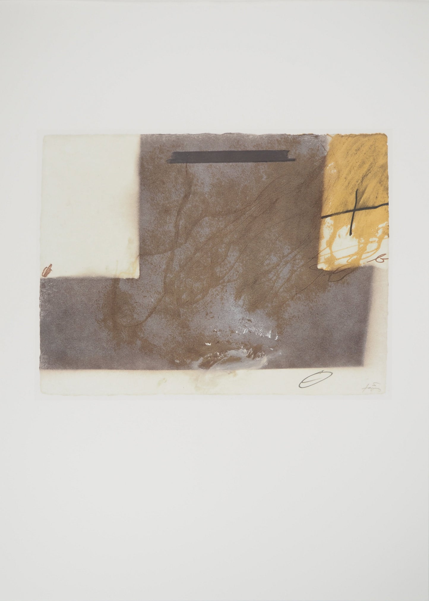 Antoni TAPIES : Lettre inversée - Lithographie signée