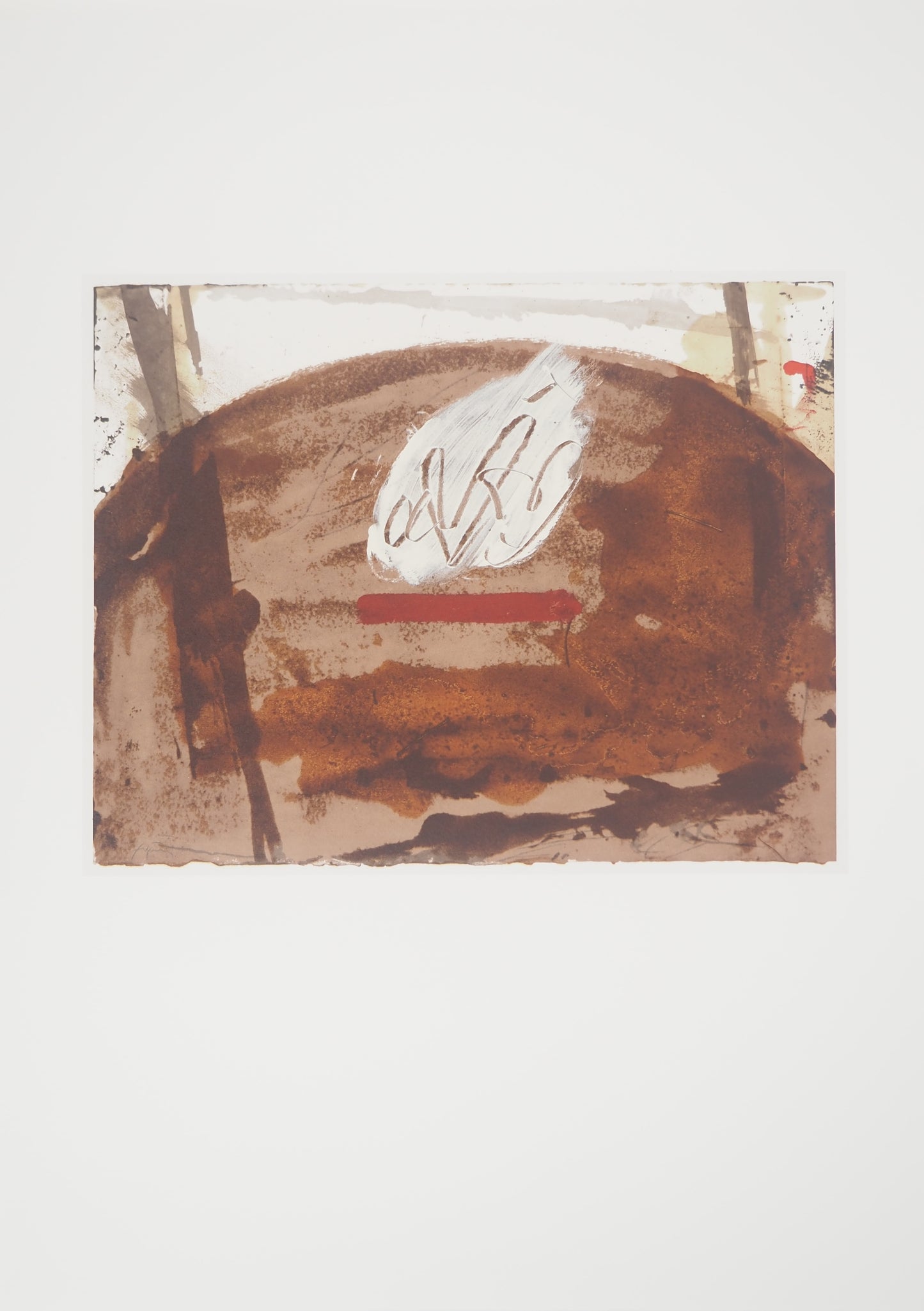 Antoni TAPIES : Flamme blanche aux trois cœurs - Lithographie signée