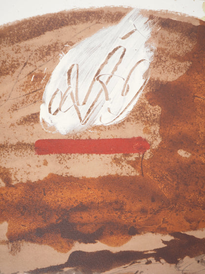 Antoni TAPIES : Flamme blanche aux trois cœurs - Lithographie signée