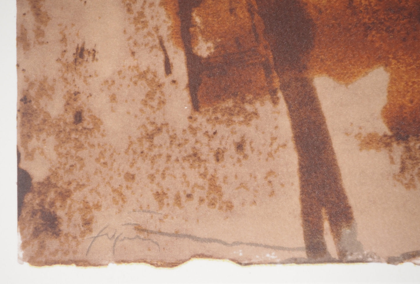 Antoni TAPIES : Flamme blanche aux trois cœurs - Lithographie signée