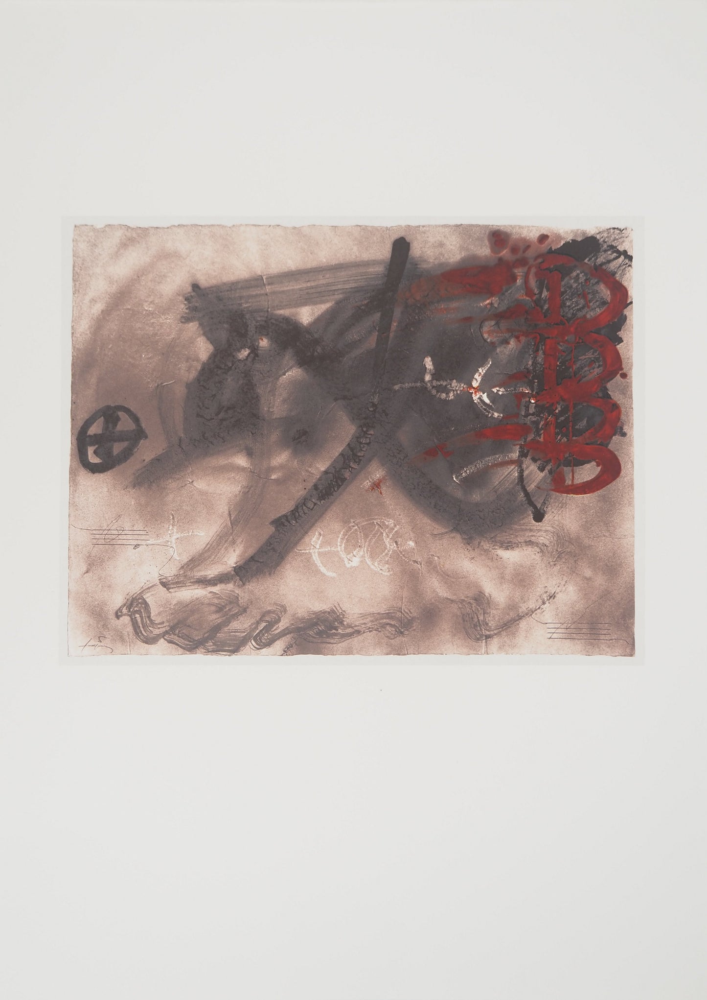 Antoni TAPIES : La Cible aux arcs rouges - Lithographie signée