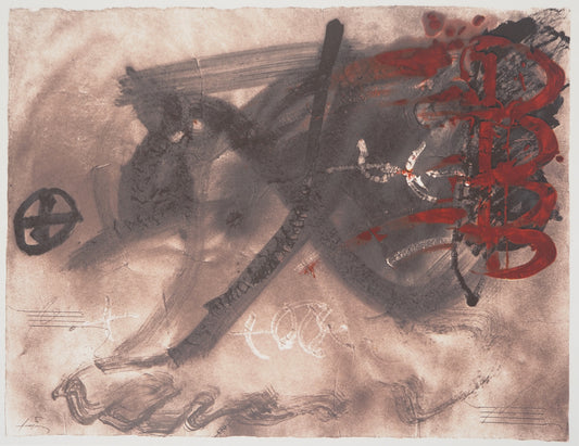 Antoni TAPIES : La Cible aux arcs rouges - Lithographie signée