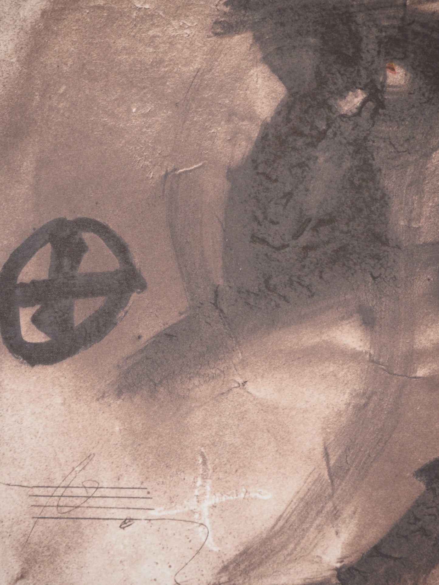 Antoni TAPIES : La Cible aux arcs rouges - Lithographie signée