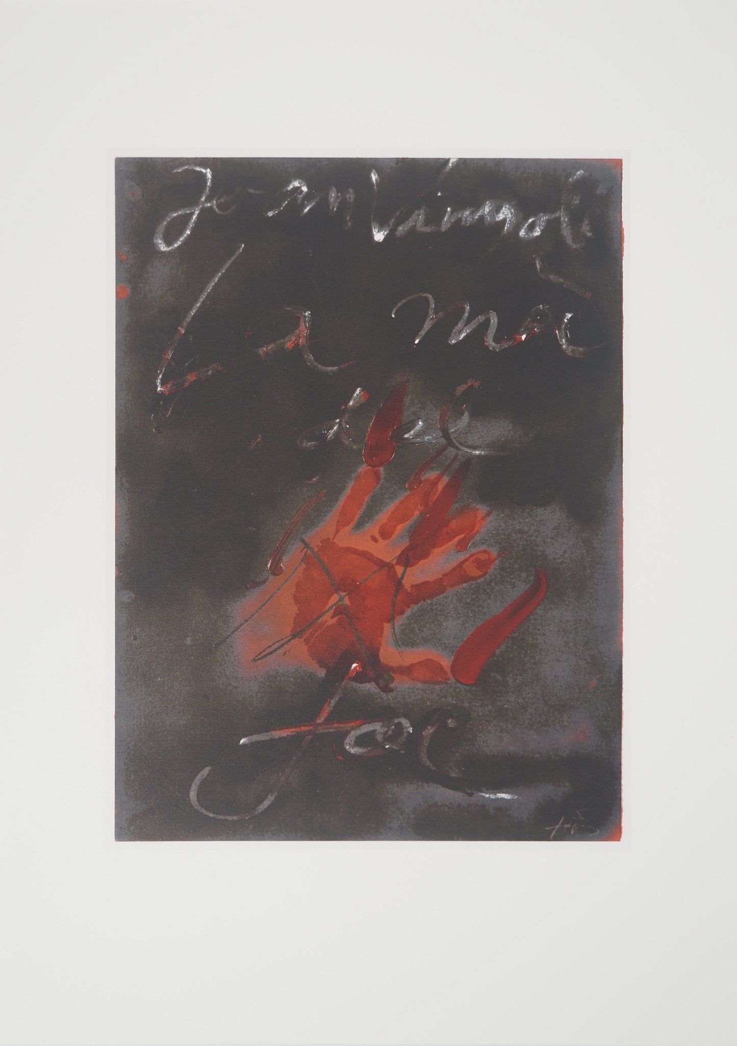 Antoni TAPIES : La Main de feu - Lithographie signée
