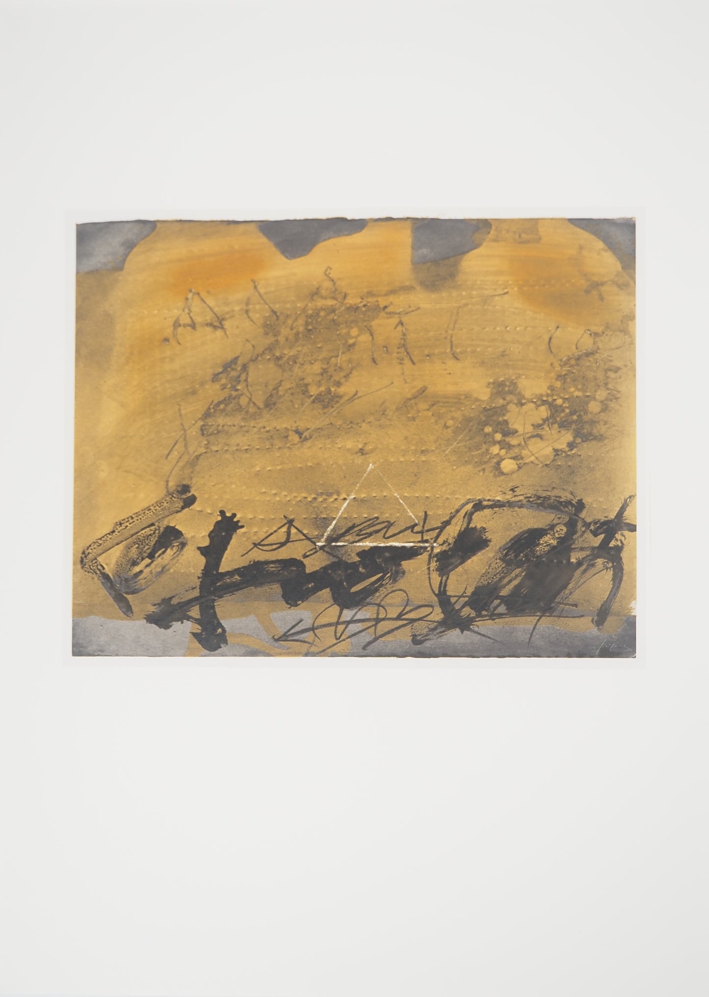 Antoni TAPIES : Graffiti et triangle - Lithographie signée