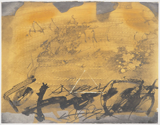 Antoni TAPIES : Graffiti et triangle - Lithographie signée