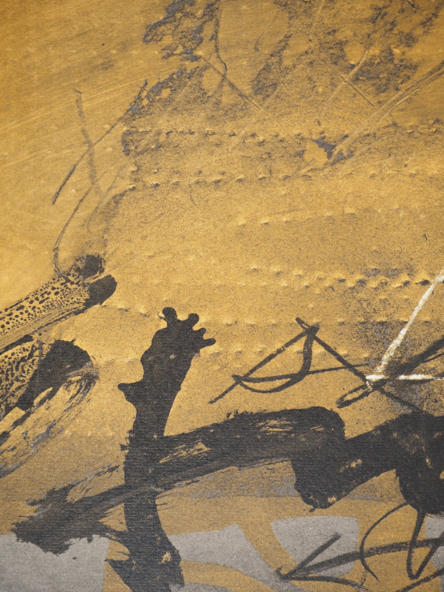 Antoni TAPIES : Graffiti et triangle - Lithographie signée
