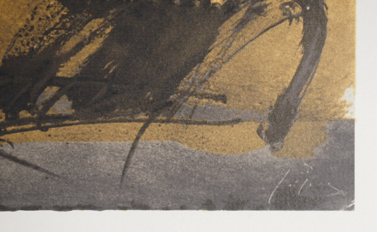 Antoni TAPIES : Graffiti et triangle - Lithographie signée