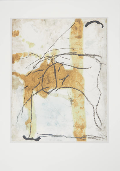 Antoni TAPIES :  Composition abstraite à la chaise - Lithographie signée