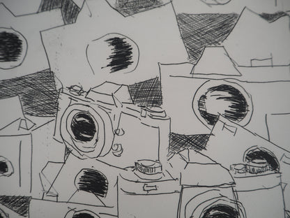 ARMAN : Accumulation d'appareils photo - Gravure originale signée