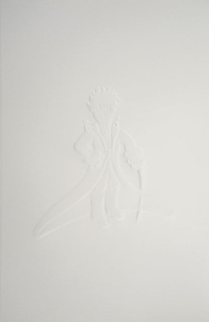 Antoine DE SAINT EXUPERY : Le Petit Prince en habits royaux - Gravure sur bois