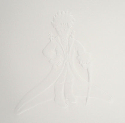 Antoine DE SAINT EXUPERY : Le Petit Prince en habits royaux - Gravure sur bois