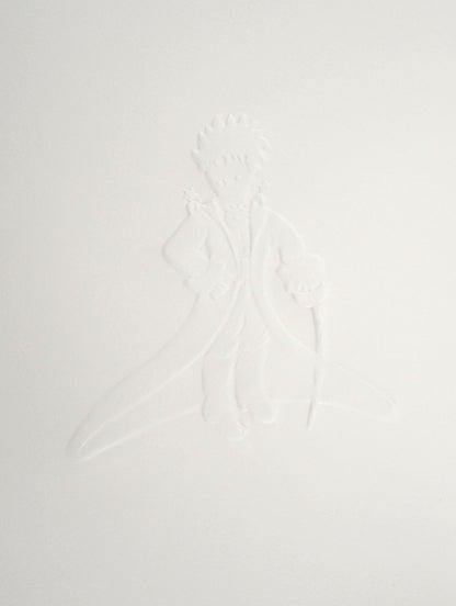 Antoine DE SAINT EXUPERY : Le Petit Prince en habits royaux - Gravure sur bois