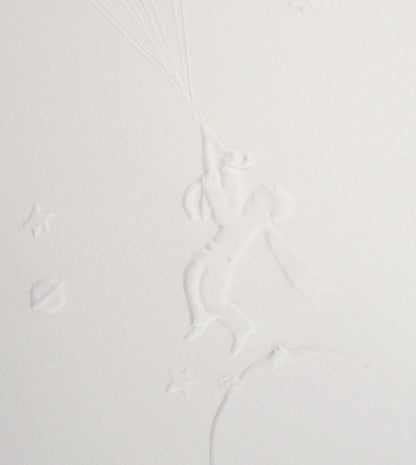 Antoine DE SAINT EXUPERY :  L'envol du petit prince - Gravure sur bois