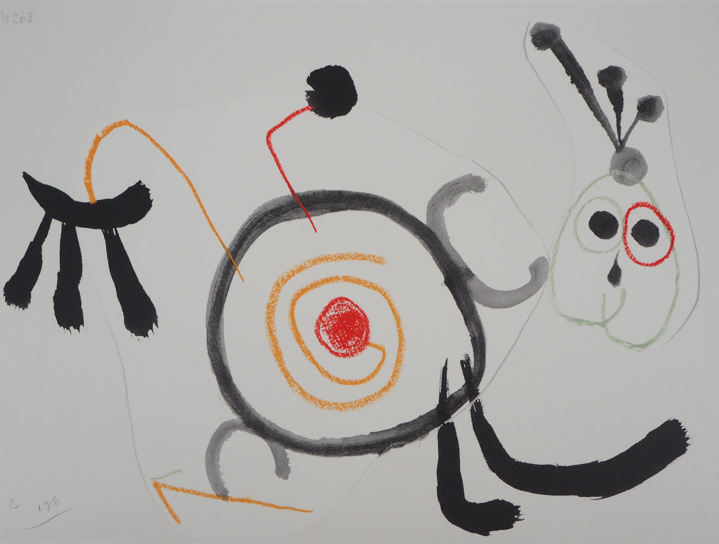 Joan MIRO: Animal surrealista - Litografía firmada