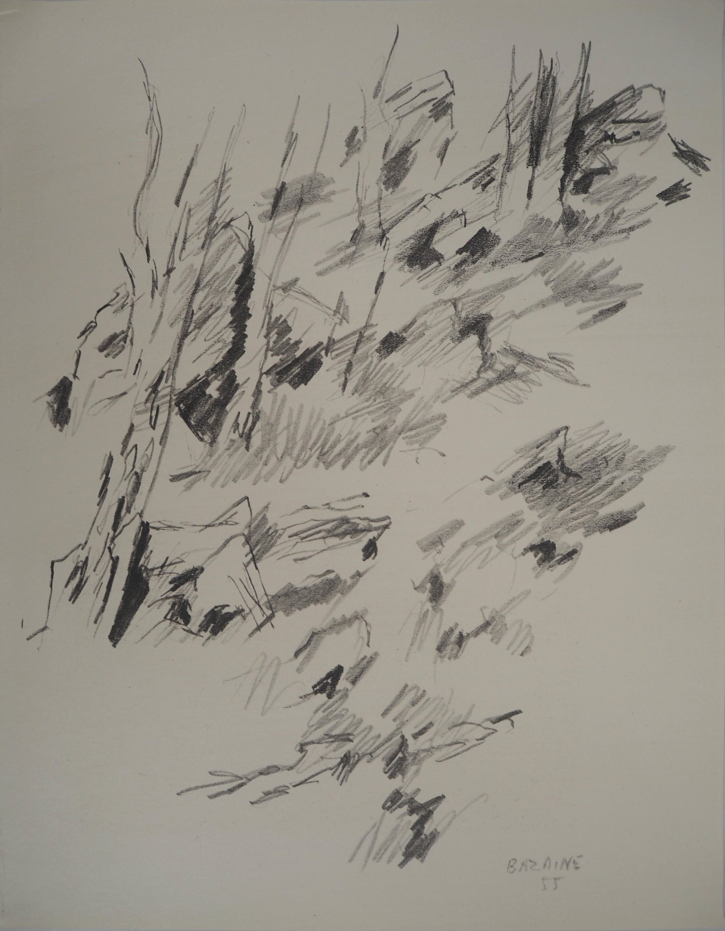 Jean BAZAINE : Sous bois - Lithographie originale signée