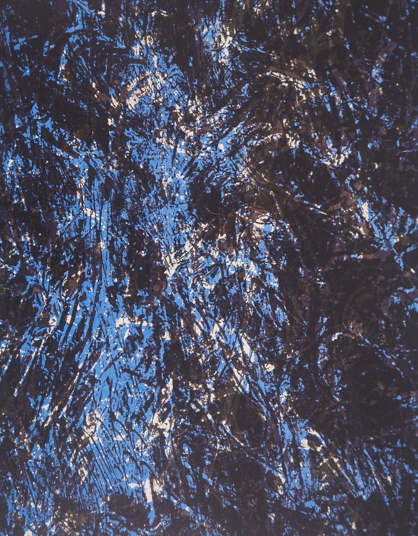 François FIEDLER : Composition en bleu - Lithographie originale