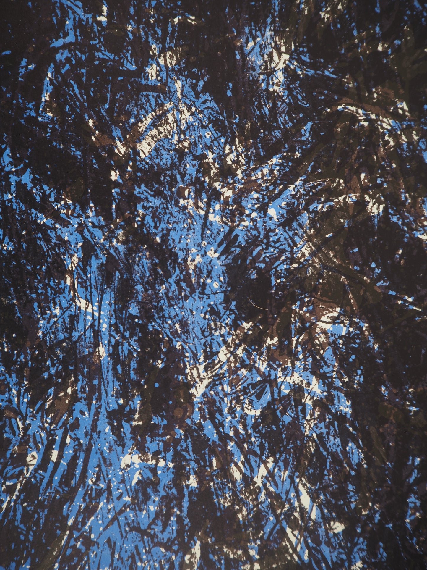 François FIEDLER : Composition en bleu - Lithographie originale