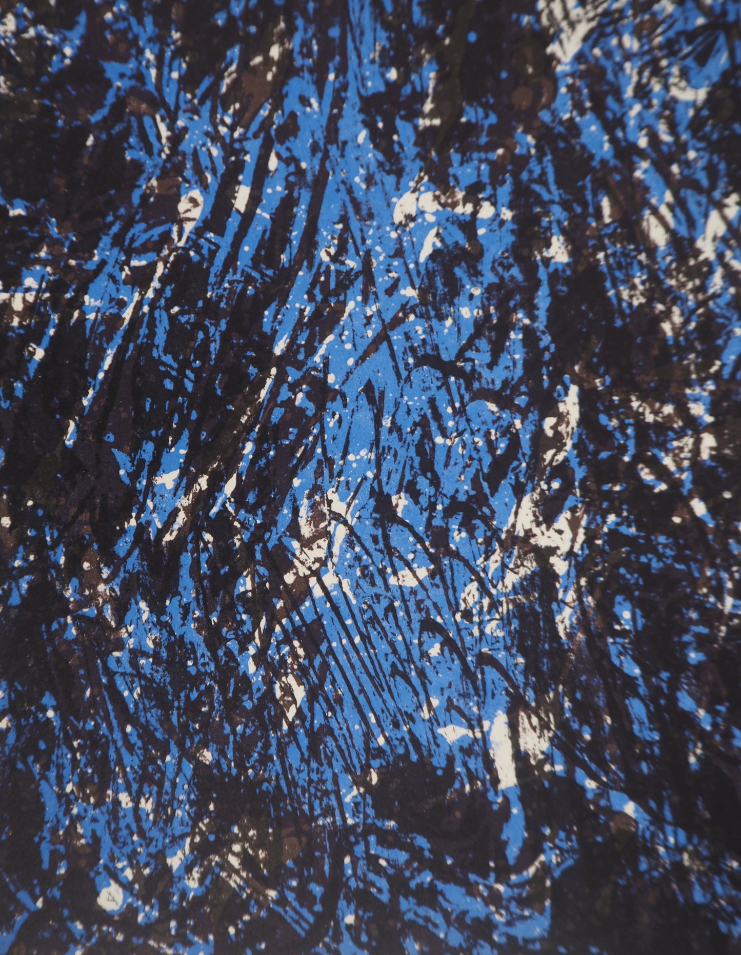 François FIEDLER : Composition en bleu - Lithographie originale